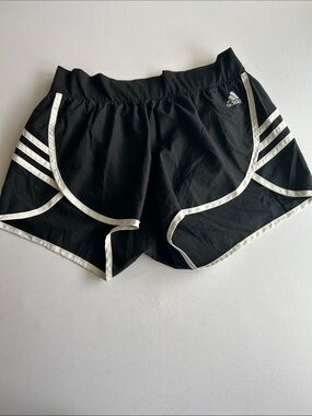 adidas Black Athletic Shorts with White Trim